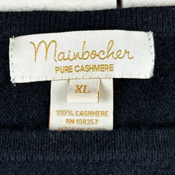 Mainbocher Black 100% Cashmere Long Wide Sleeve XL Sweater Classic Old Money - Picture 5 of 7